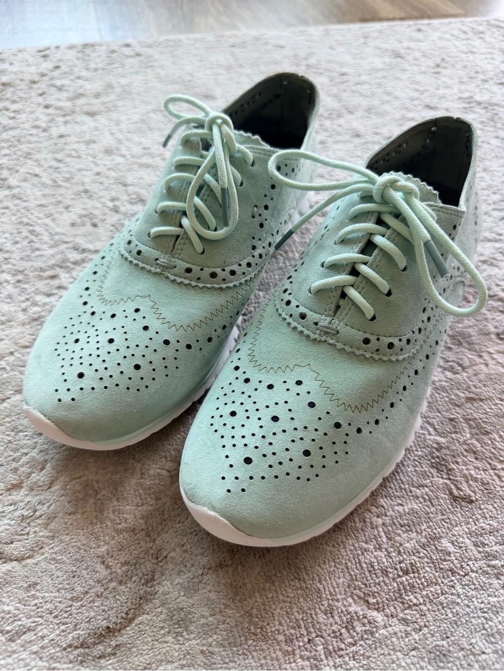 Cole Haan OriginalGrand Mint Suede Wingtip Oxfords 7B